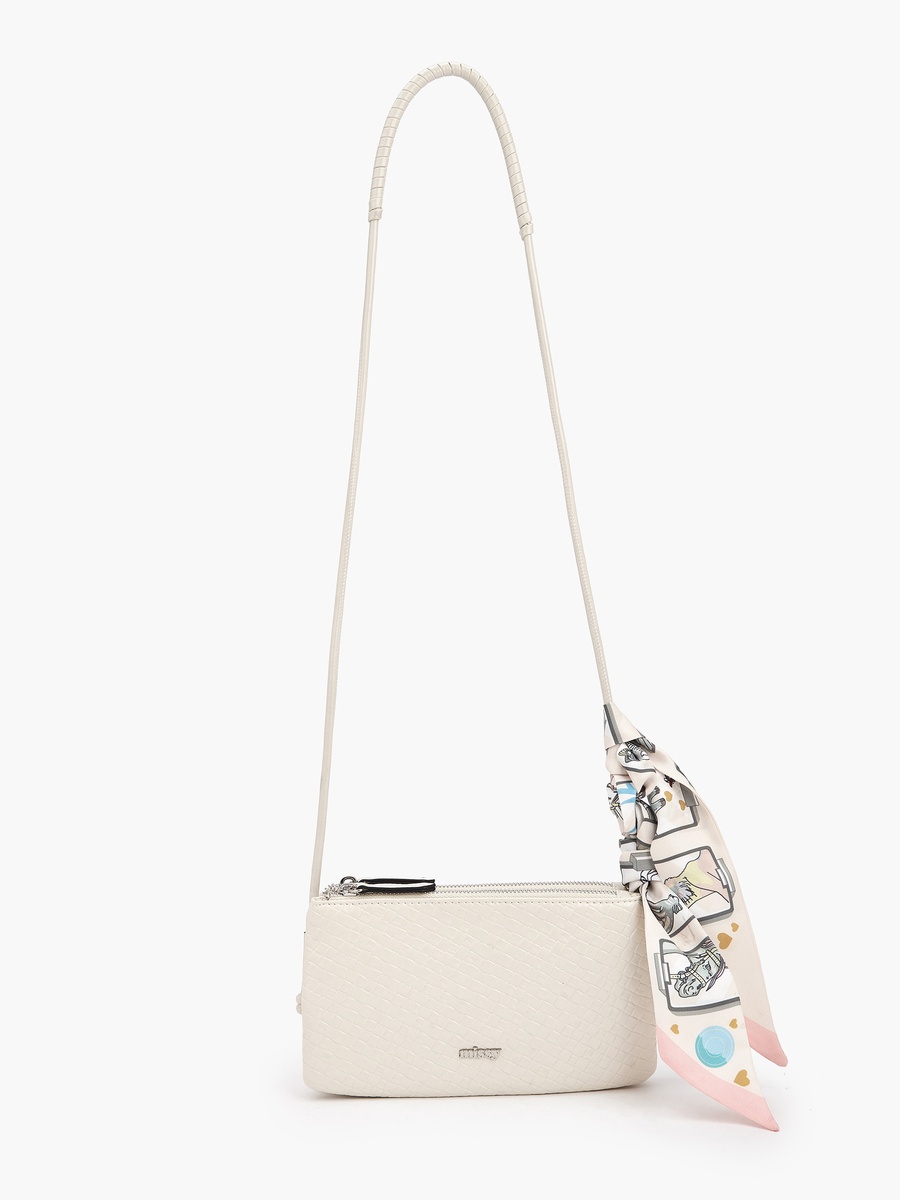 Textured Crossbody Bag with Strap Handle