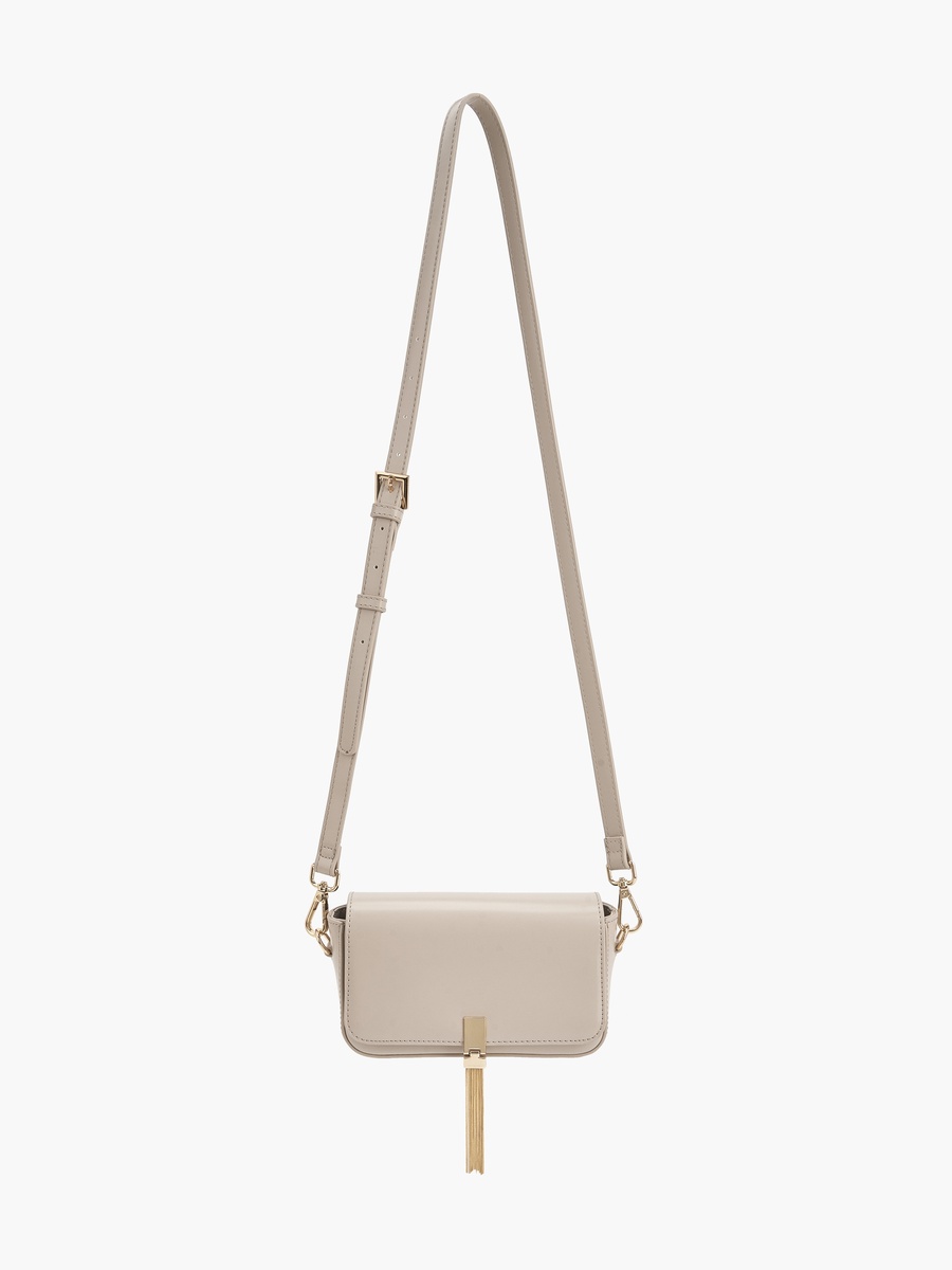 Tassel Accent Crossbody Bag with Adjustable Strap