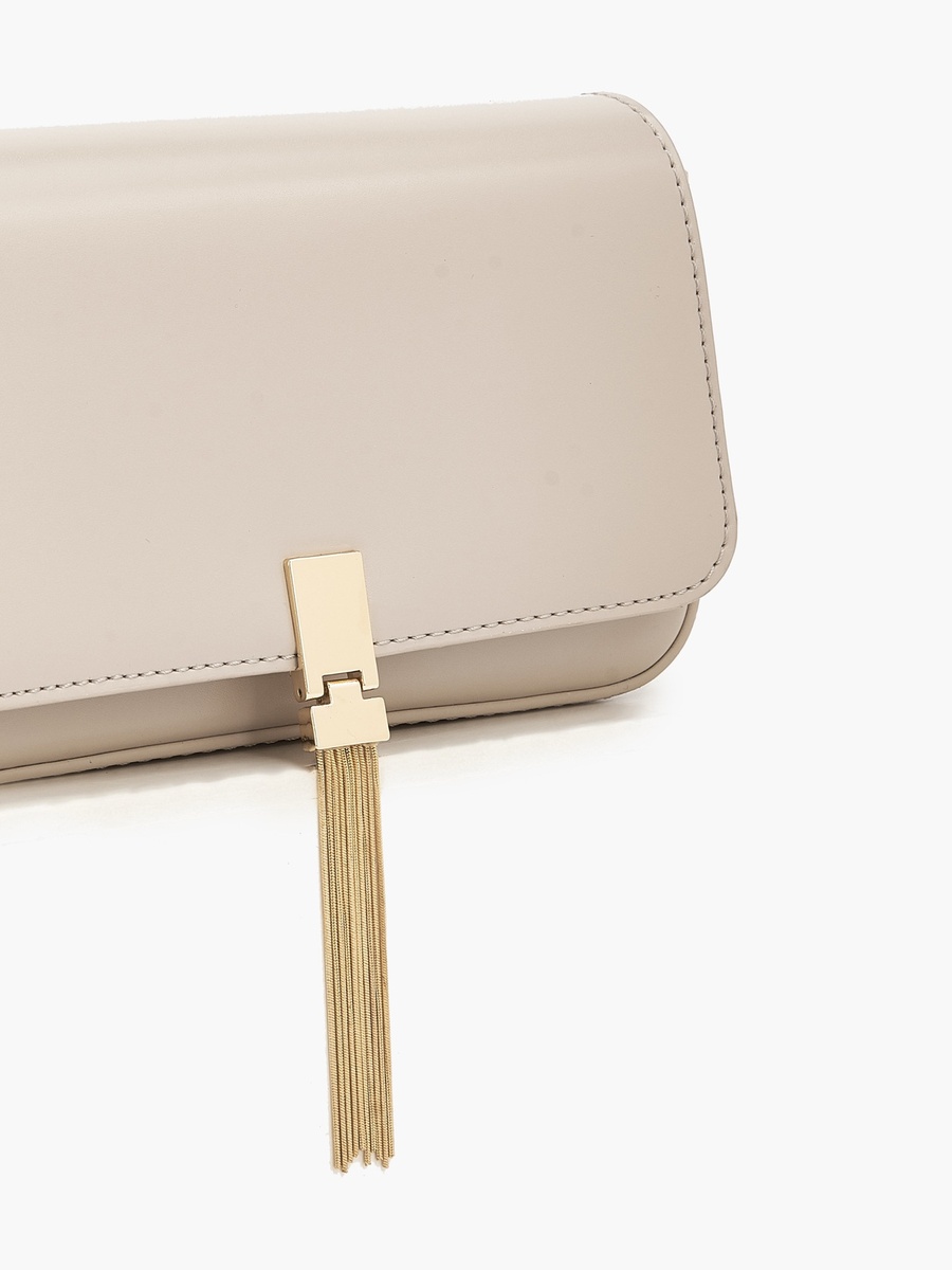 Tassel Accent Crossbody Bag with Adjustable Strap