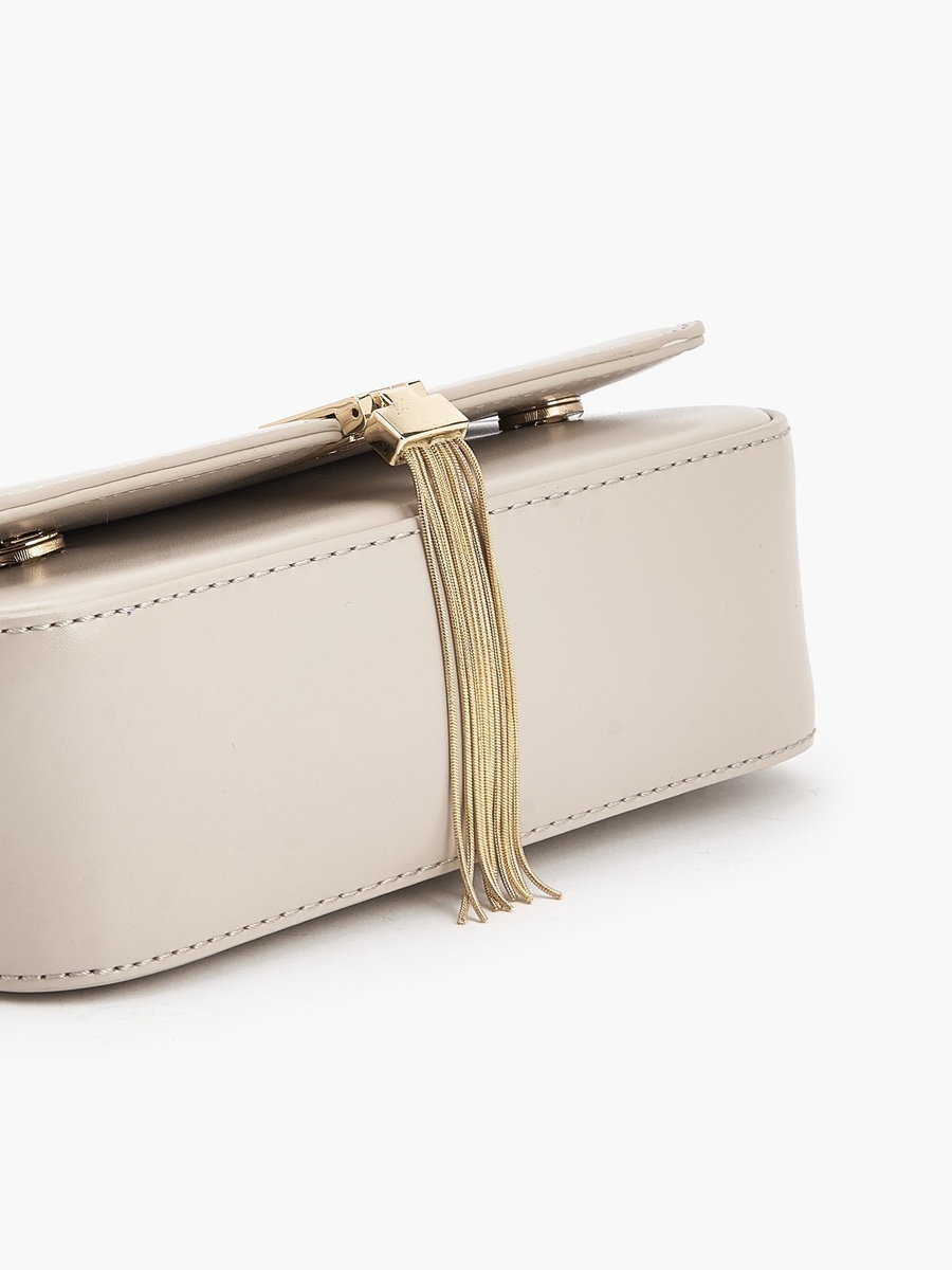 Tassel Accent Crossbody Bag with Adjustable Strap