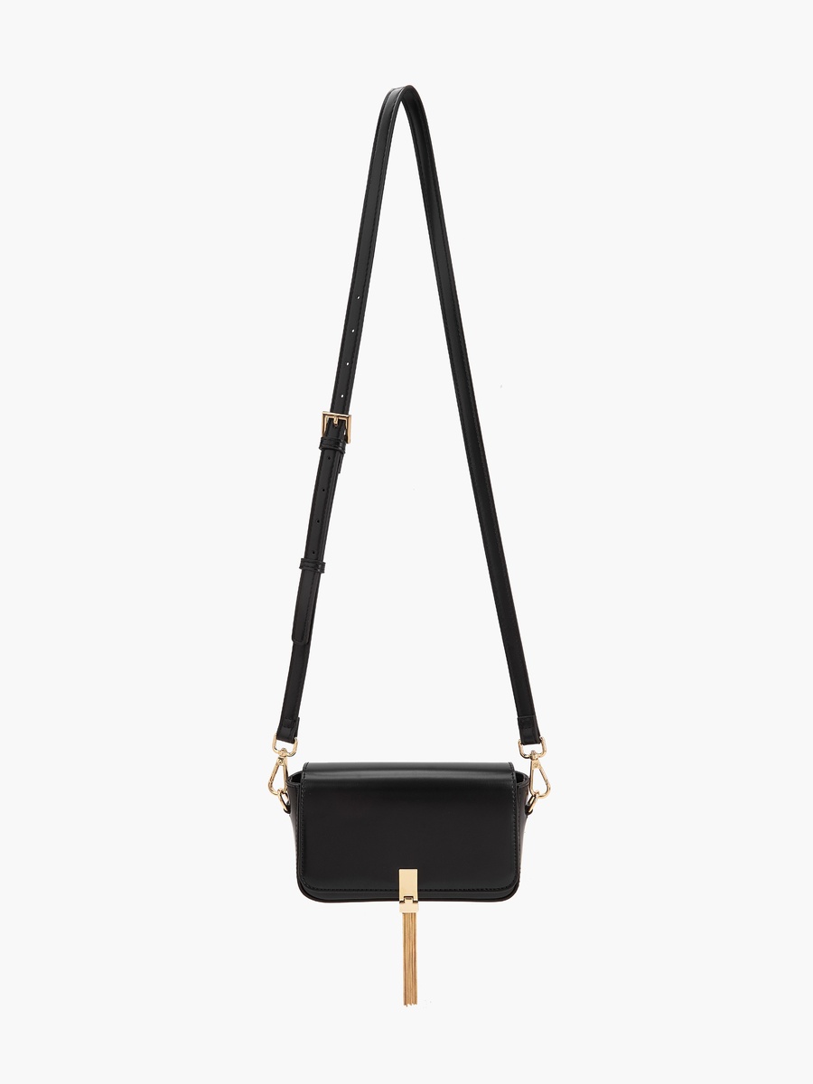 Tassel Accent Crossbody Bag with Adjustable Strap