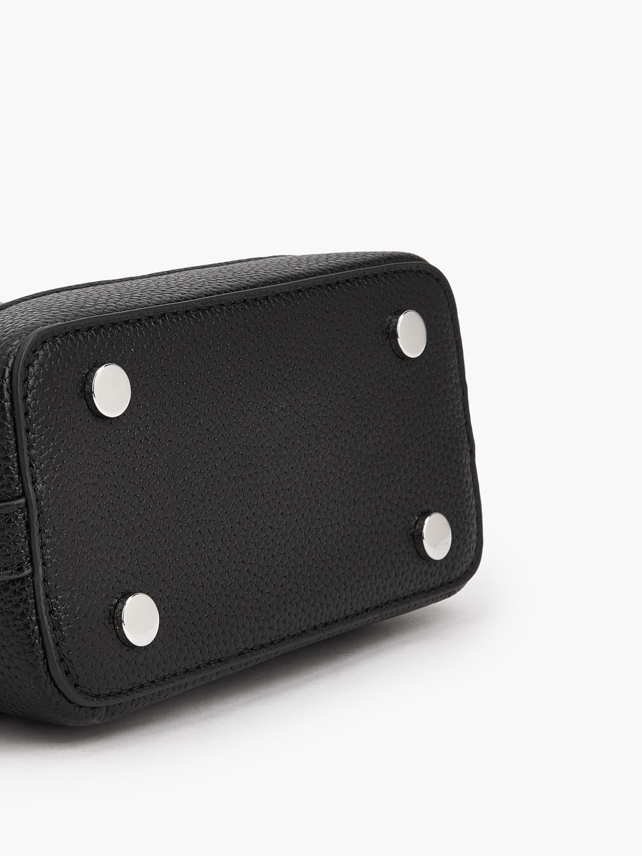 Textured Crossbody Bag with Twist Lock Closure