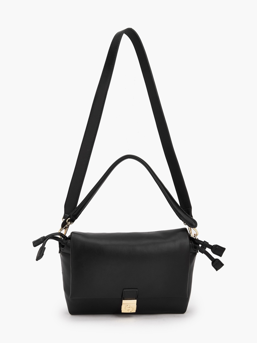 Solid Crossbody Bag with Detachable Strap