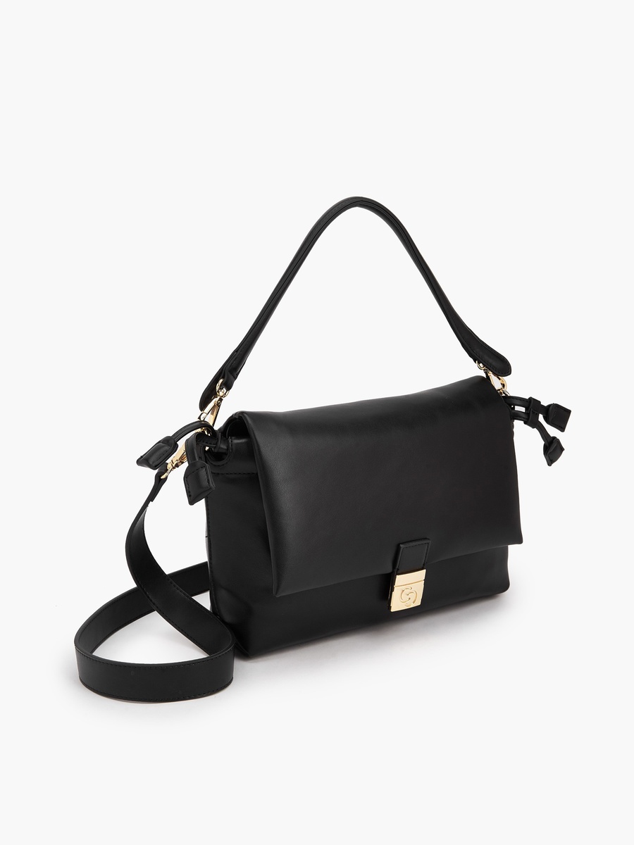 Solid Crossbody Bag with Detachable Strap