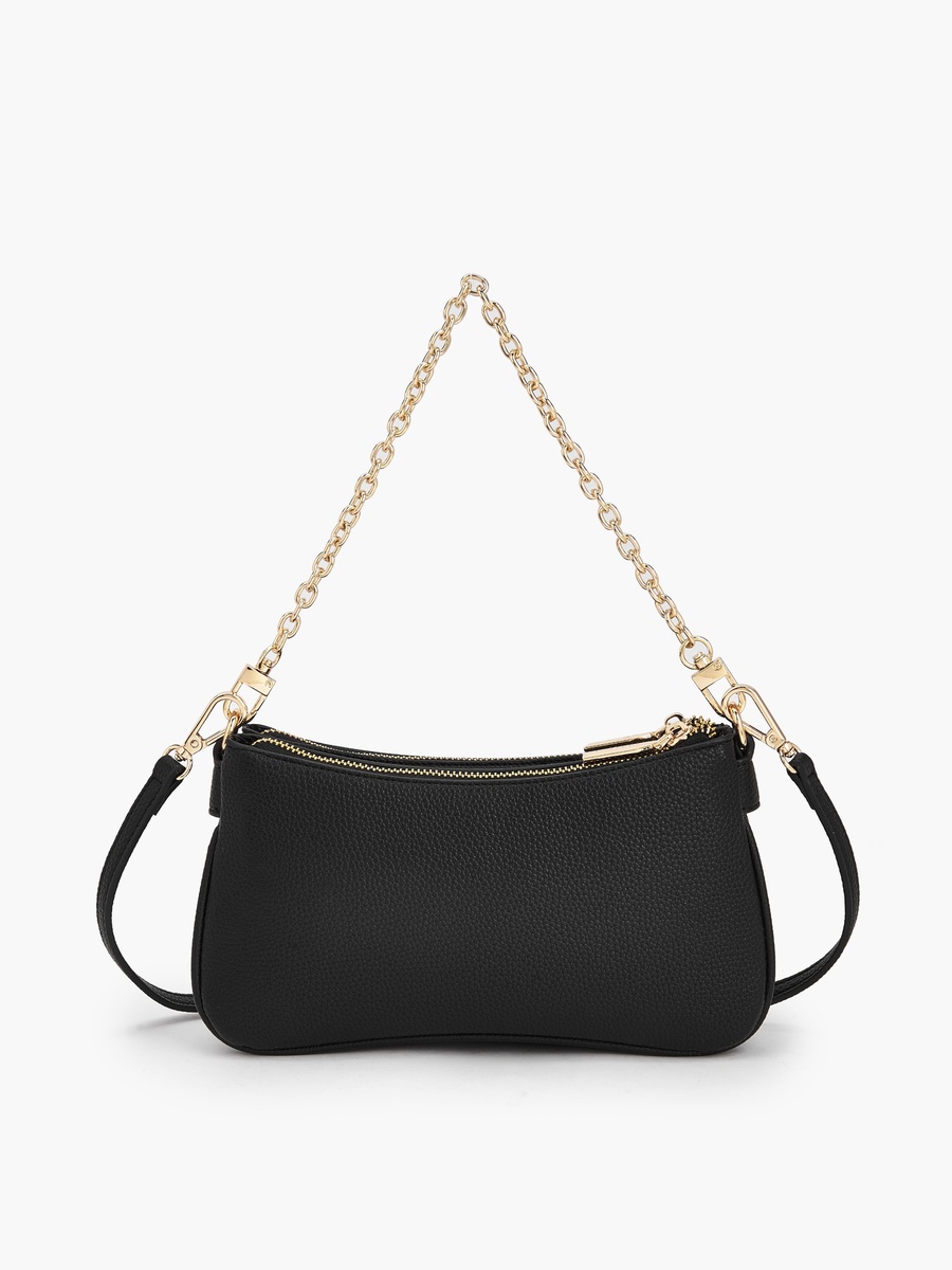 Textured Crossbody Bag with Zip Closure