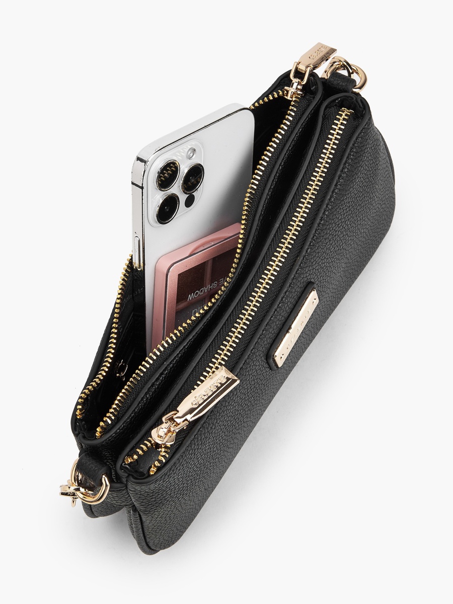 Textured Crossbody Bag with Zip Closure