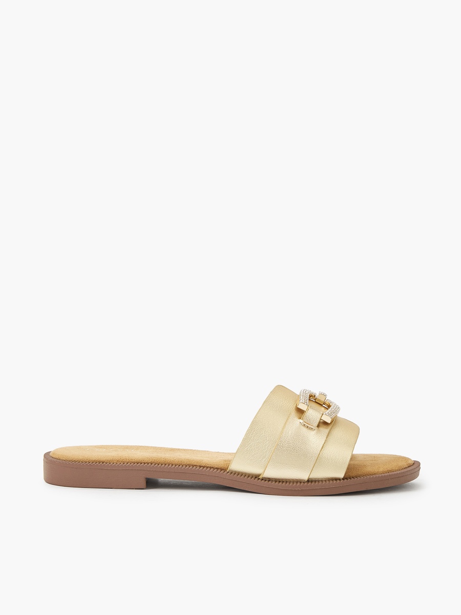 Women Stone Embellished Flat Sandals