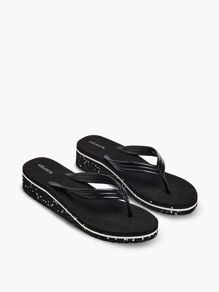 Women Printed Wedge Heel Flip Flops