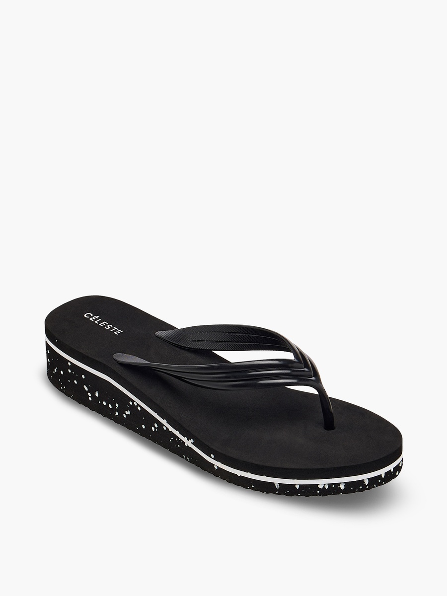 Women Printed Wedge Heel Flip Flops