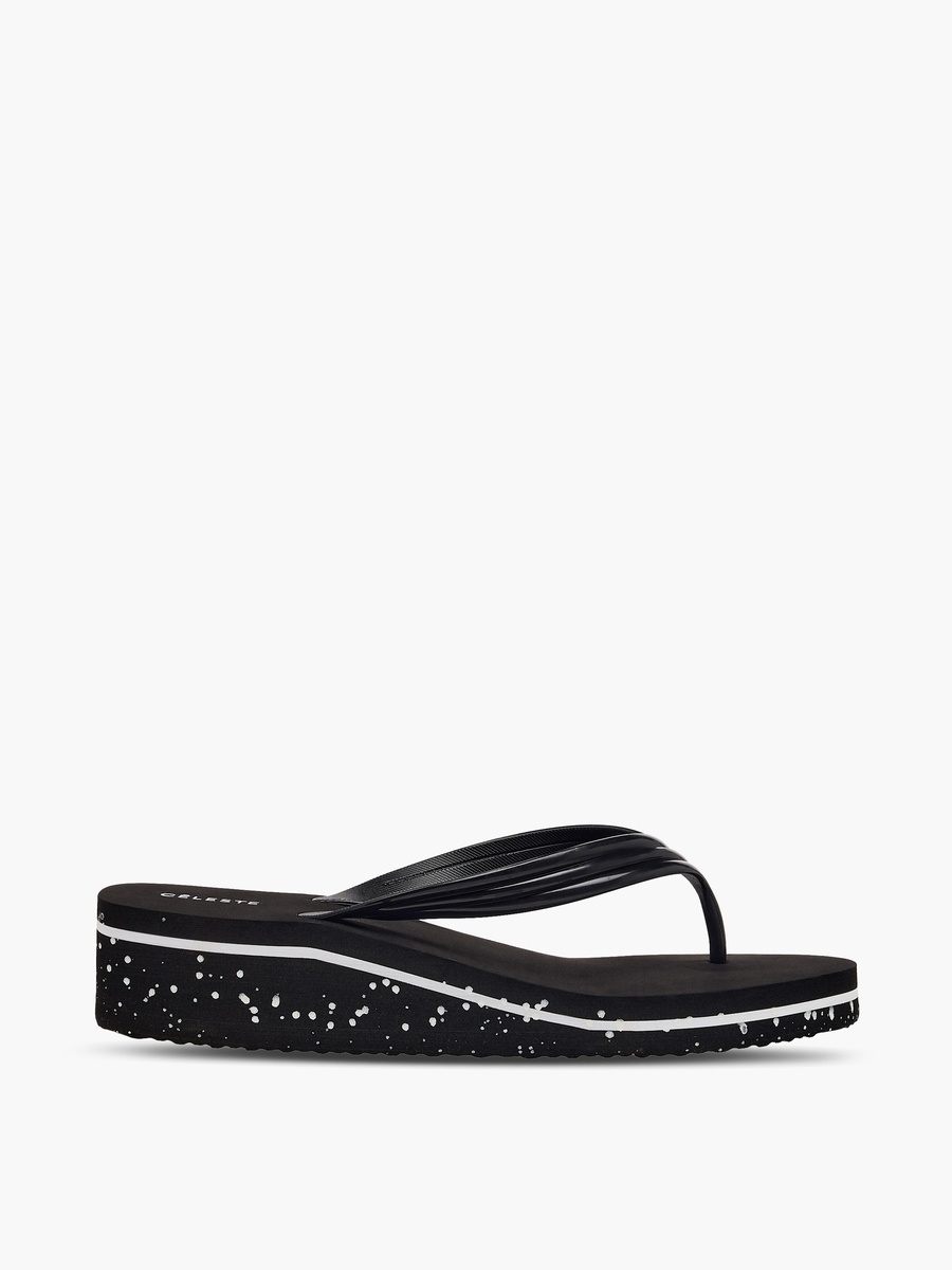 Women Printed Wedge Heel Flip Flops