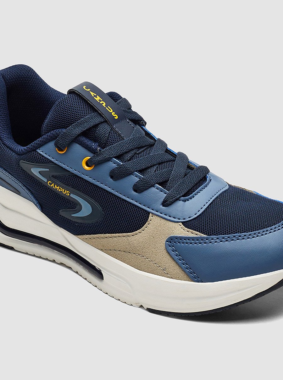 Blue Low-Top Lace-Up Sneakers