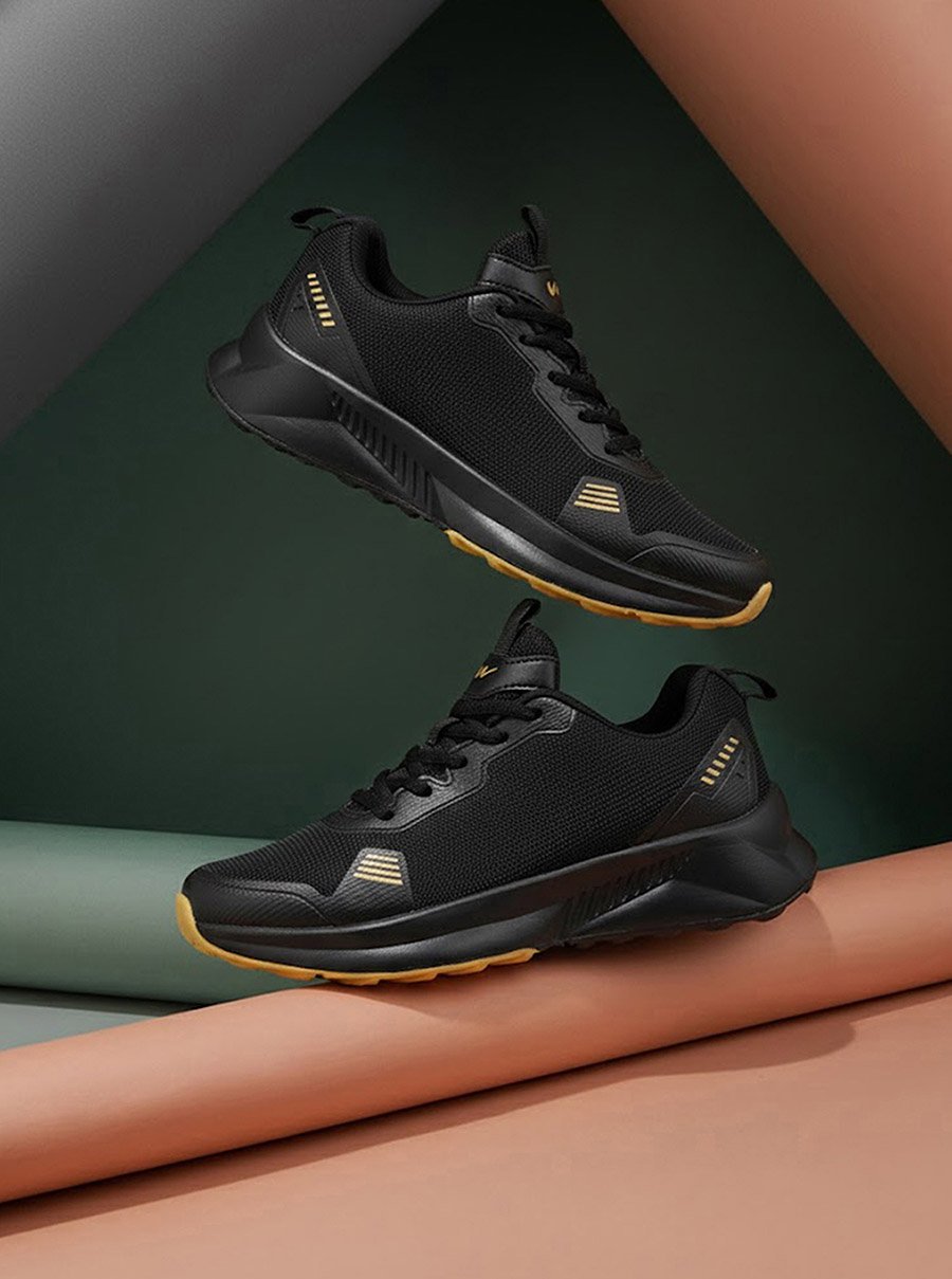 Black Low-Top Lace-Up Sneakers