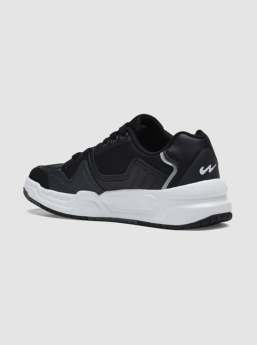 Black Low-Top Lace-Up Sneakers