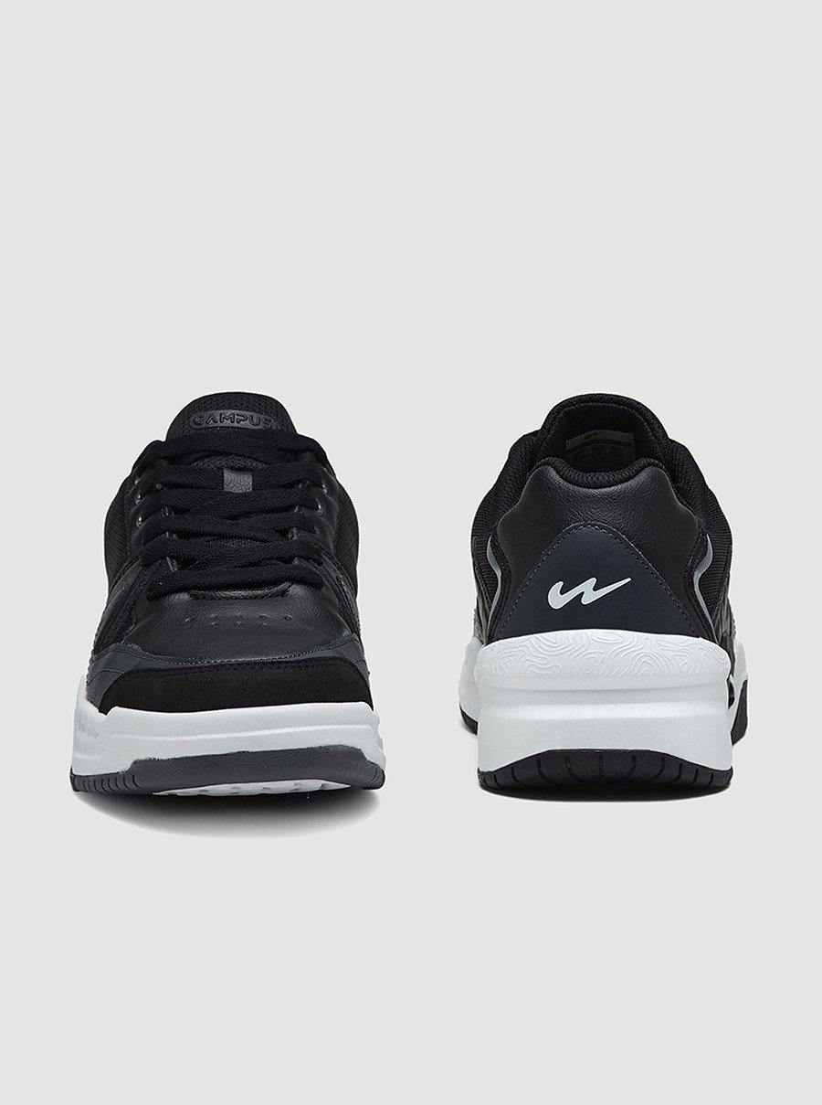 Black Low-Top Lace-Up Sneakers