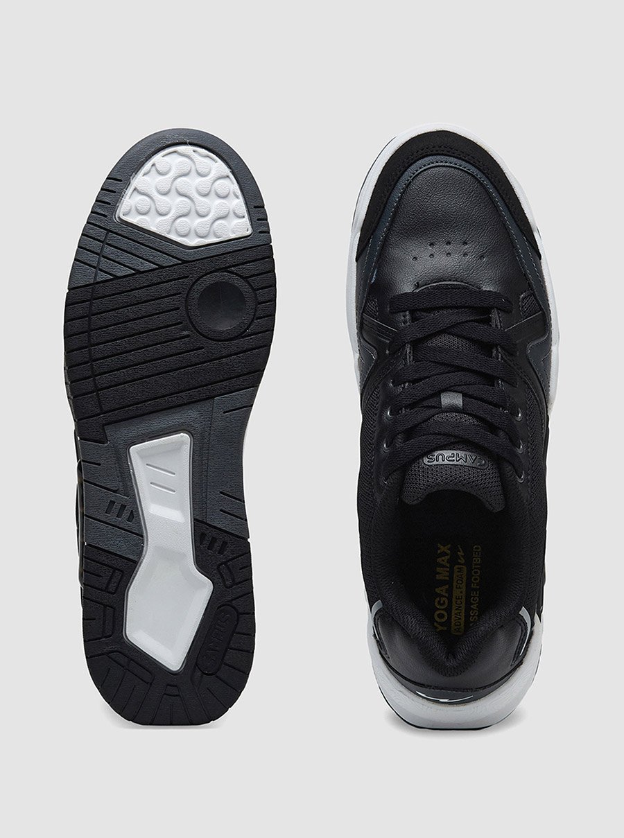 Black Low-Top Lace-Up Sneakers
