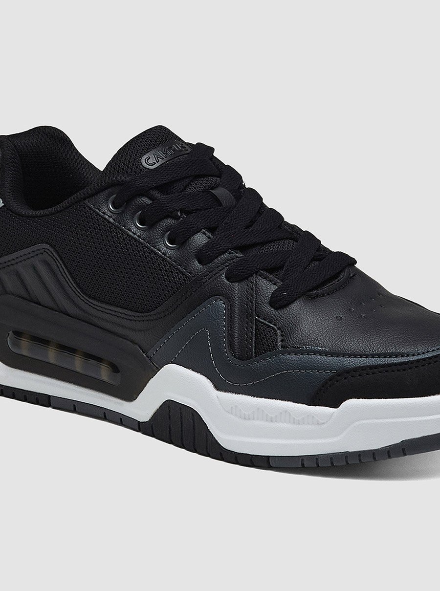 Black Low-Top Lace-Up Sneakers