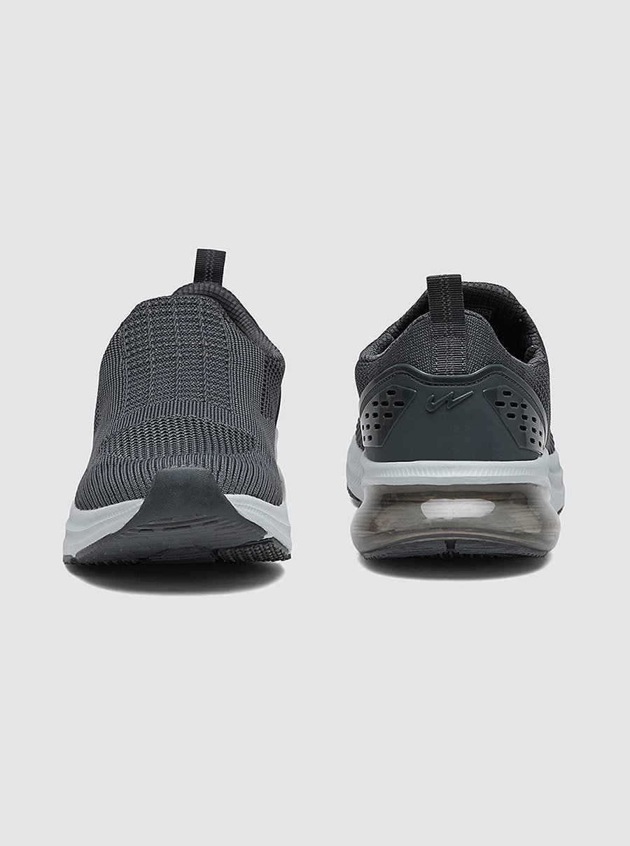 Grey Textured Slip On Sneakers