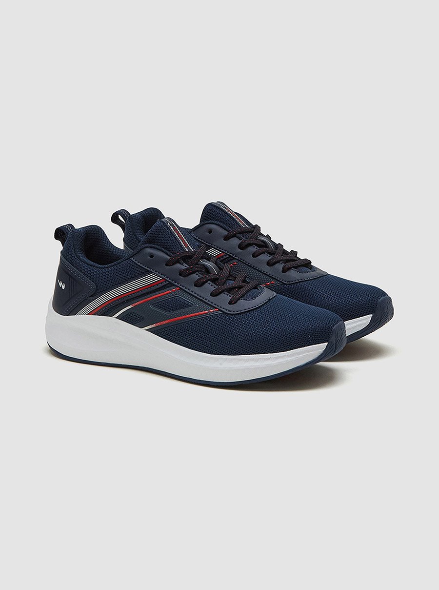 Blue Low-Top Lace-Up Sneakers