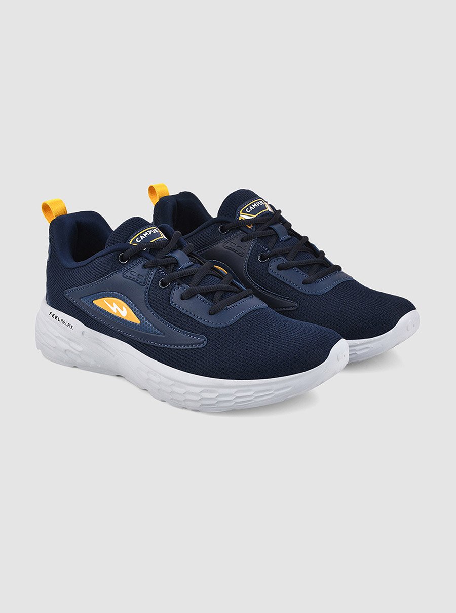Blue Low-Top Lace-Up Sneakers