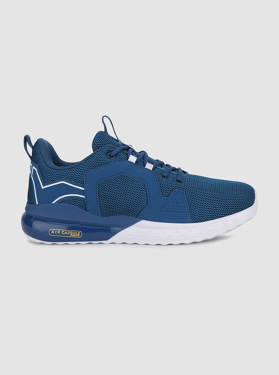 Blue Mesh Lace-Up Sneakers