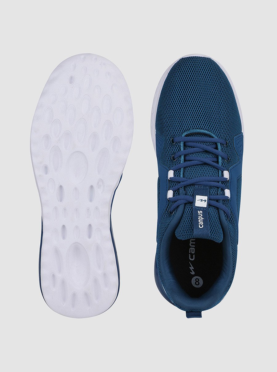 Blue Mesh Lace-Up Sneakers