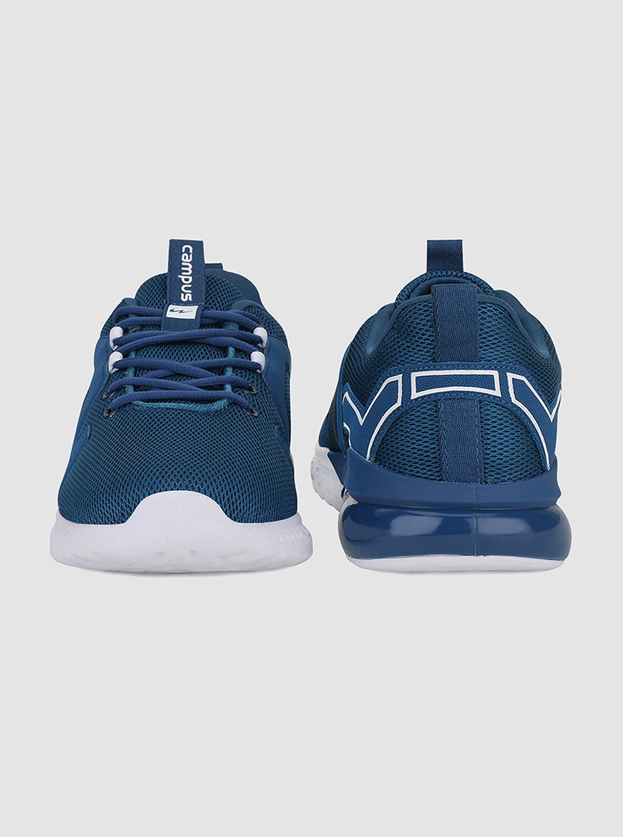 Blue Mesh Lace-Up Sneakers