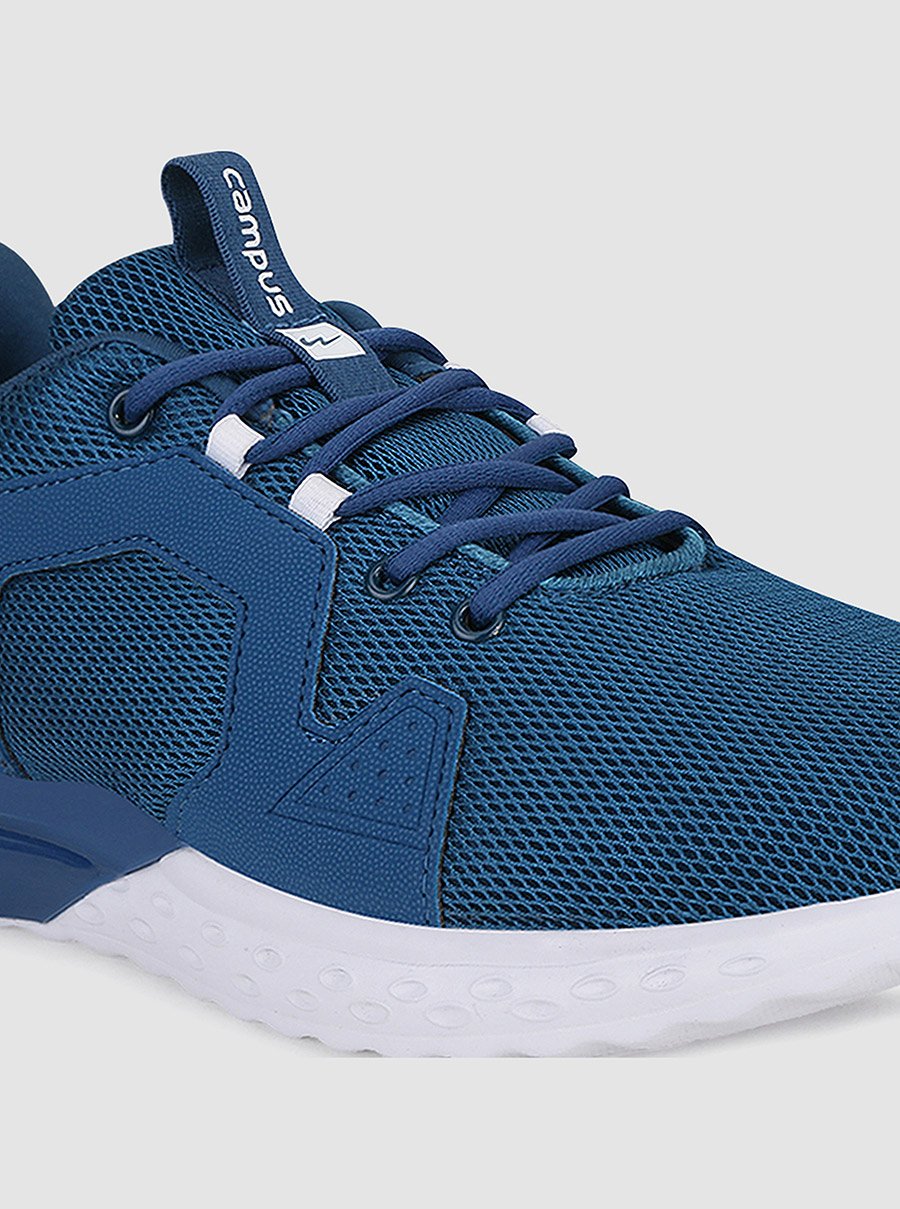 Blue Mesh Lace-Up Sneakers