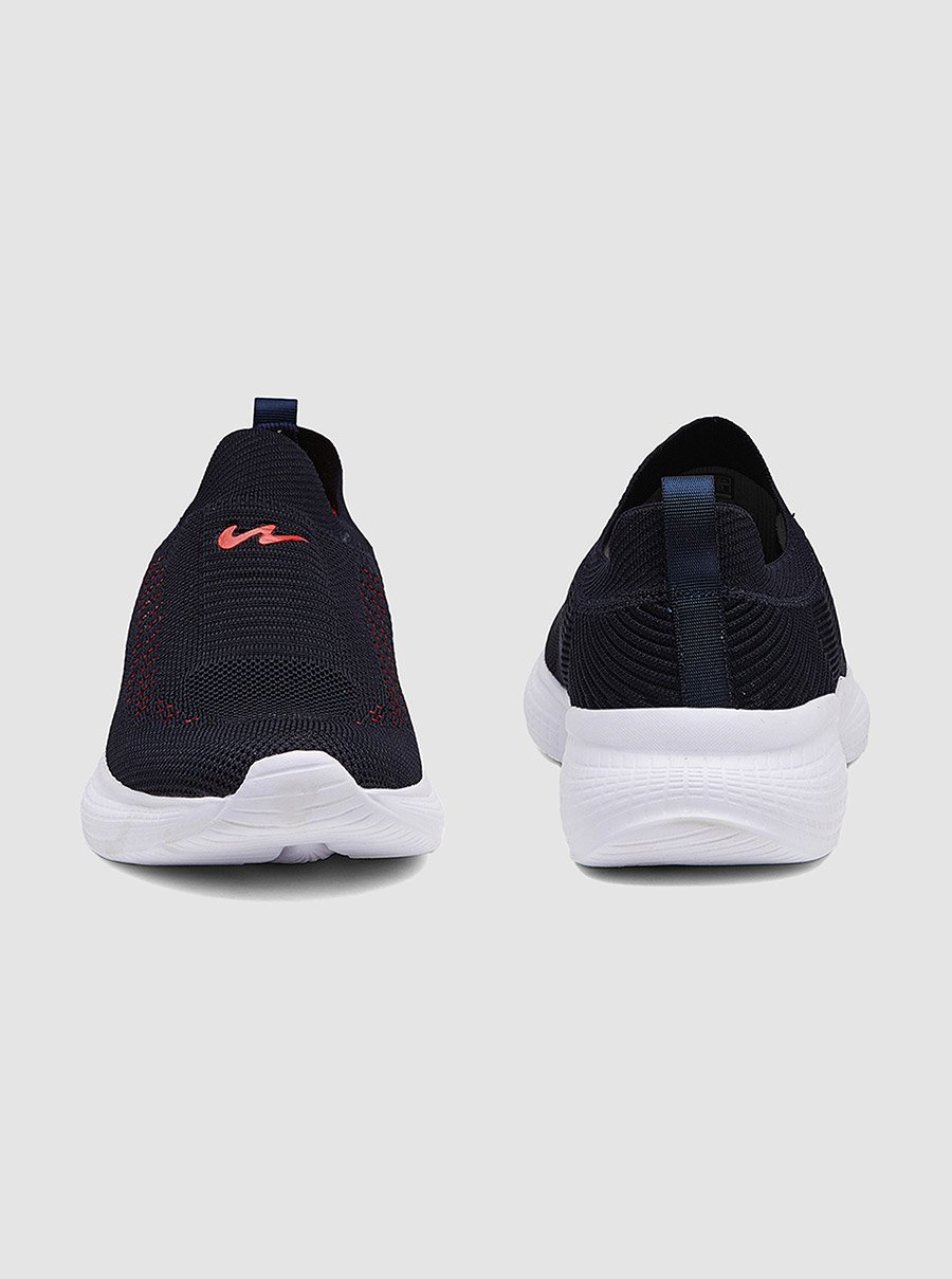 Blue Textured Slip-On Sneakers