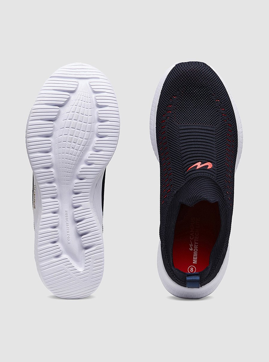 Blue Textured Slip-On Sneakers