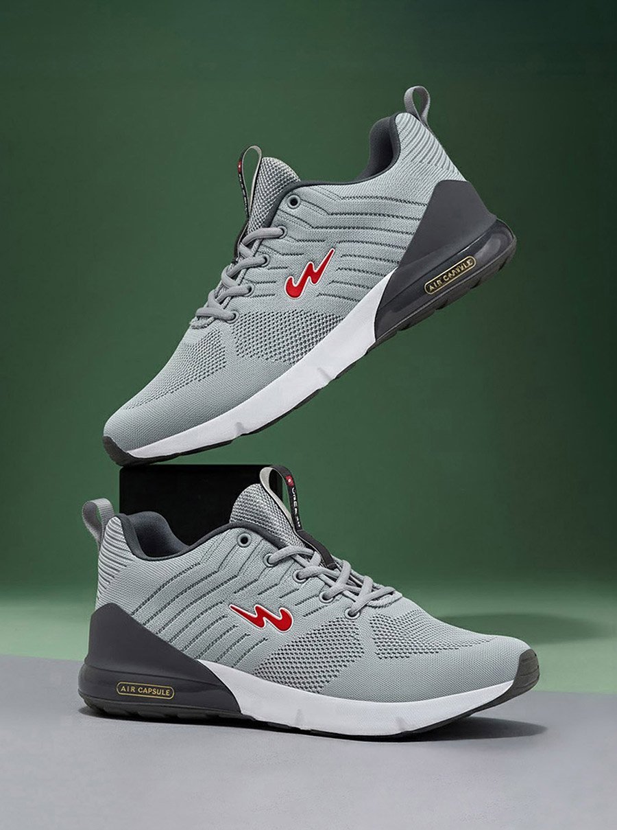 Grey Low-Top Lace-Up Sneakers