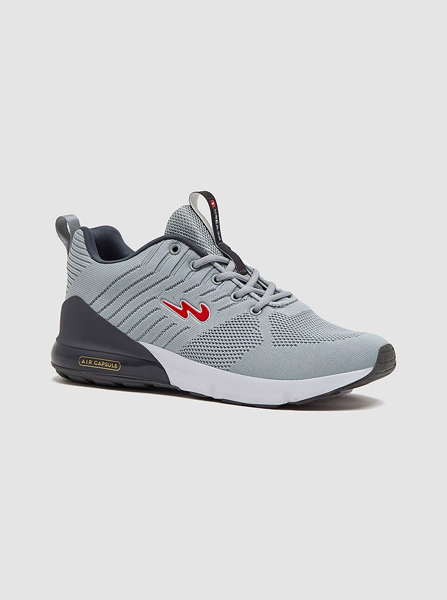Grey Low-Top Lace-Up Sneakers