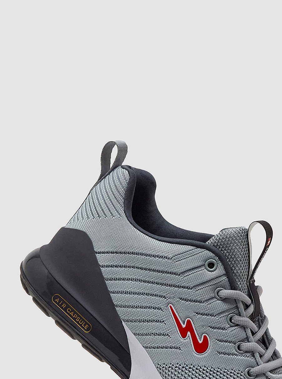 Grey Low-Top Lace-Up Sneakers