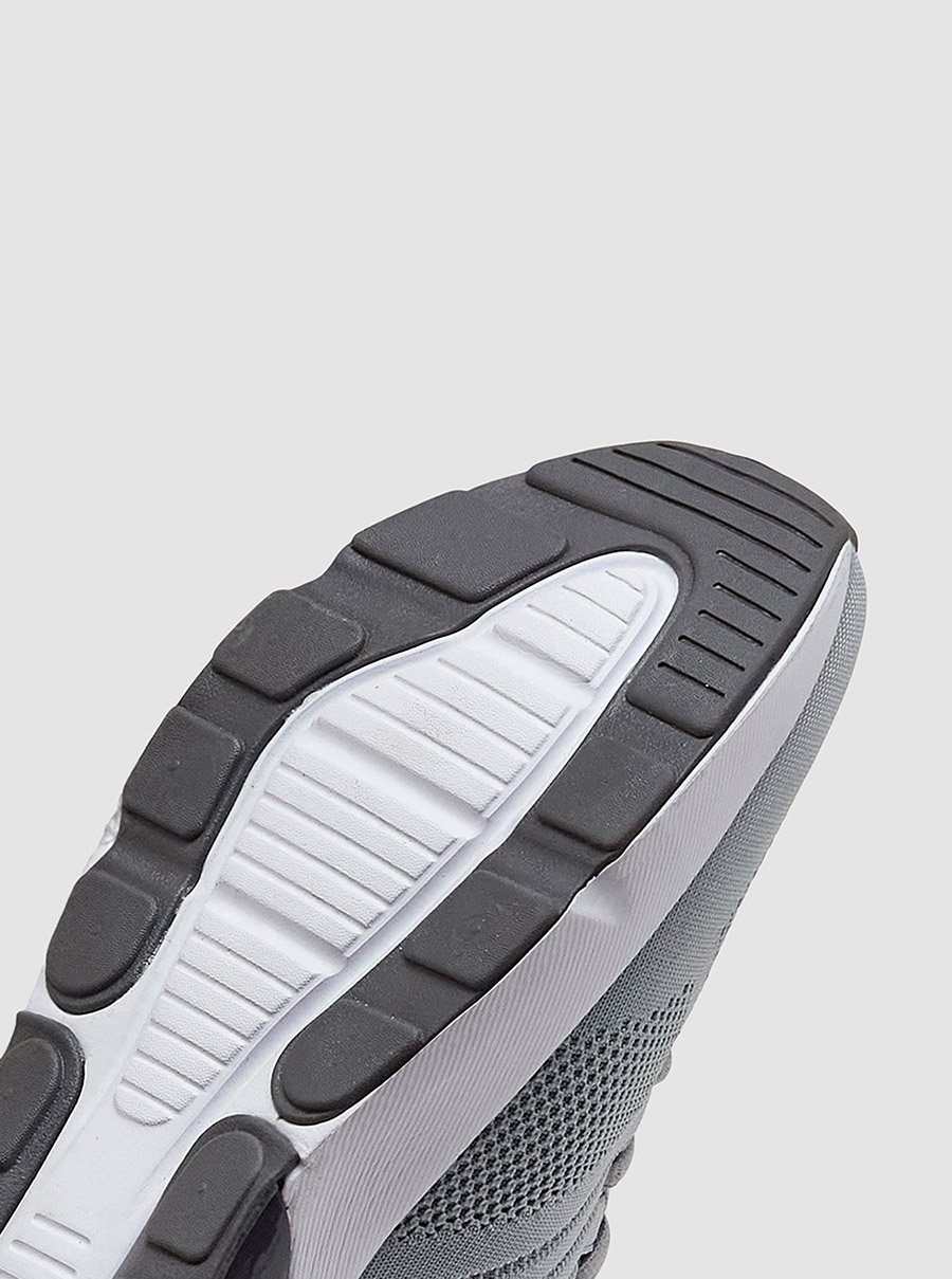 Grey Low-Top Lace-Up Sneakers