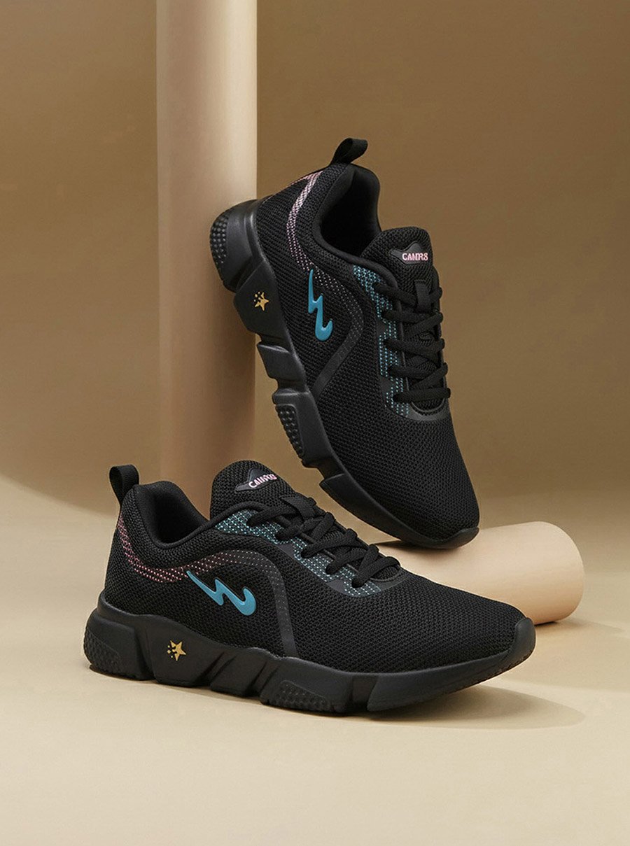 Black Mesh Low Top Sneakers