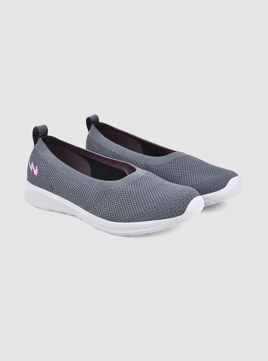 Grey Mesh Slip-On Sneakers