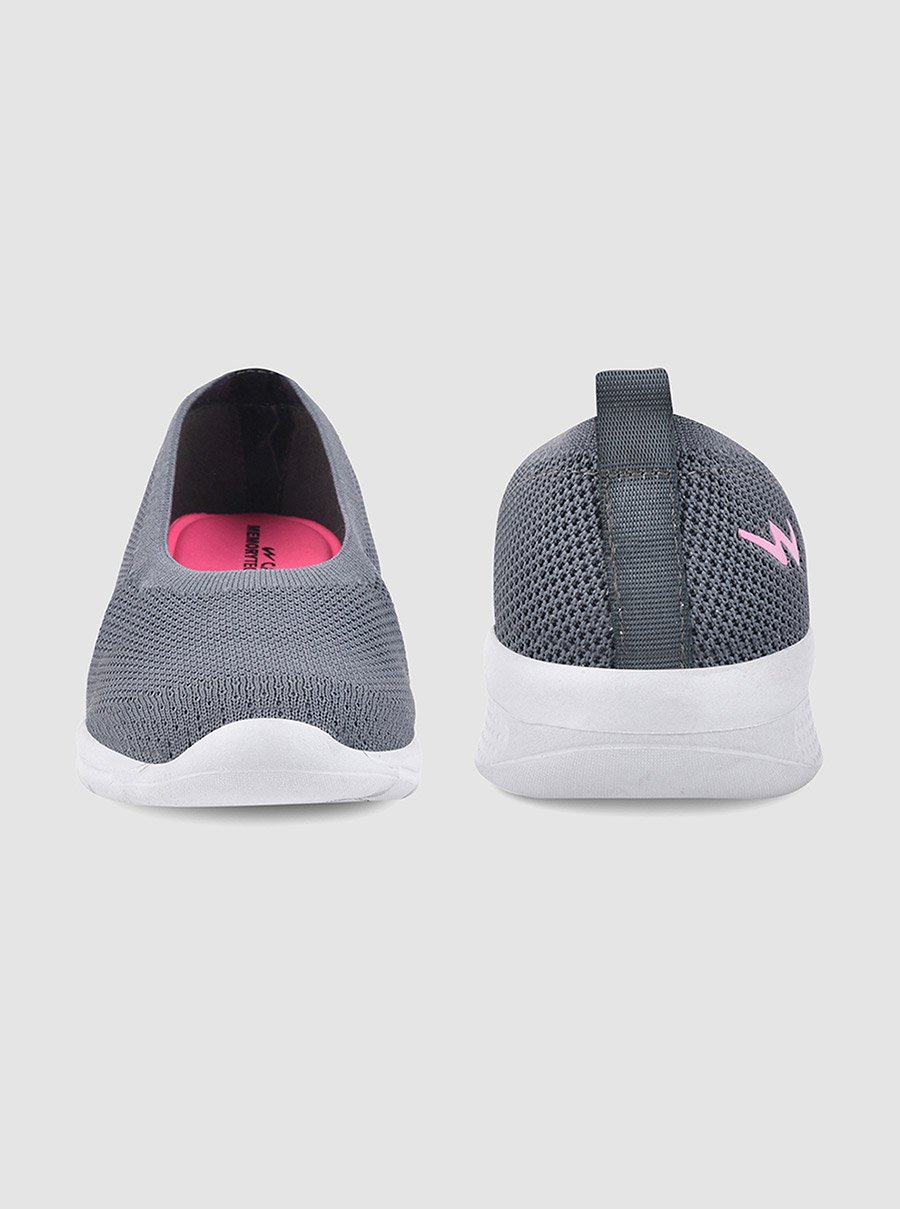 Grey Mesh Slip-On Sneakers