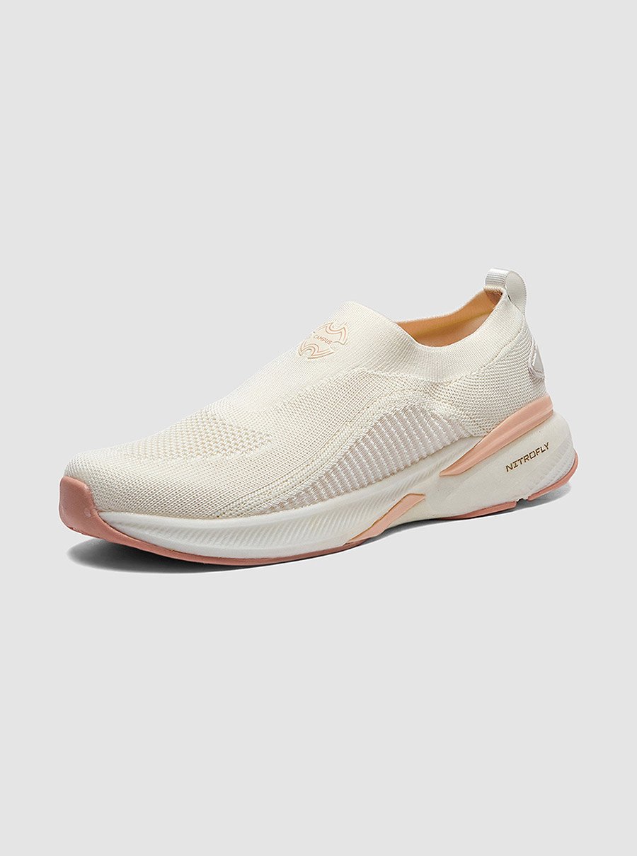 White Mesh Slip-On Sneakers