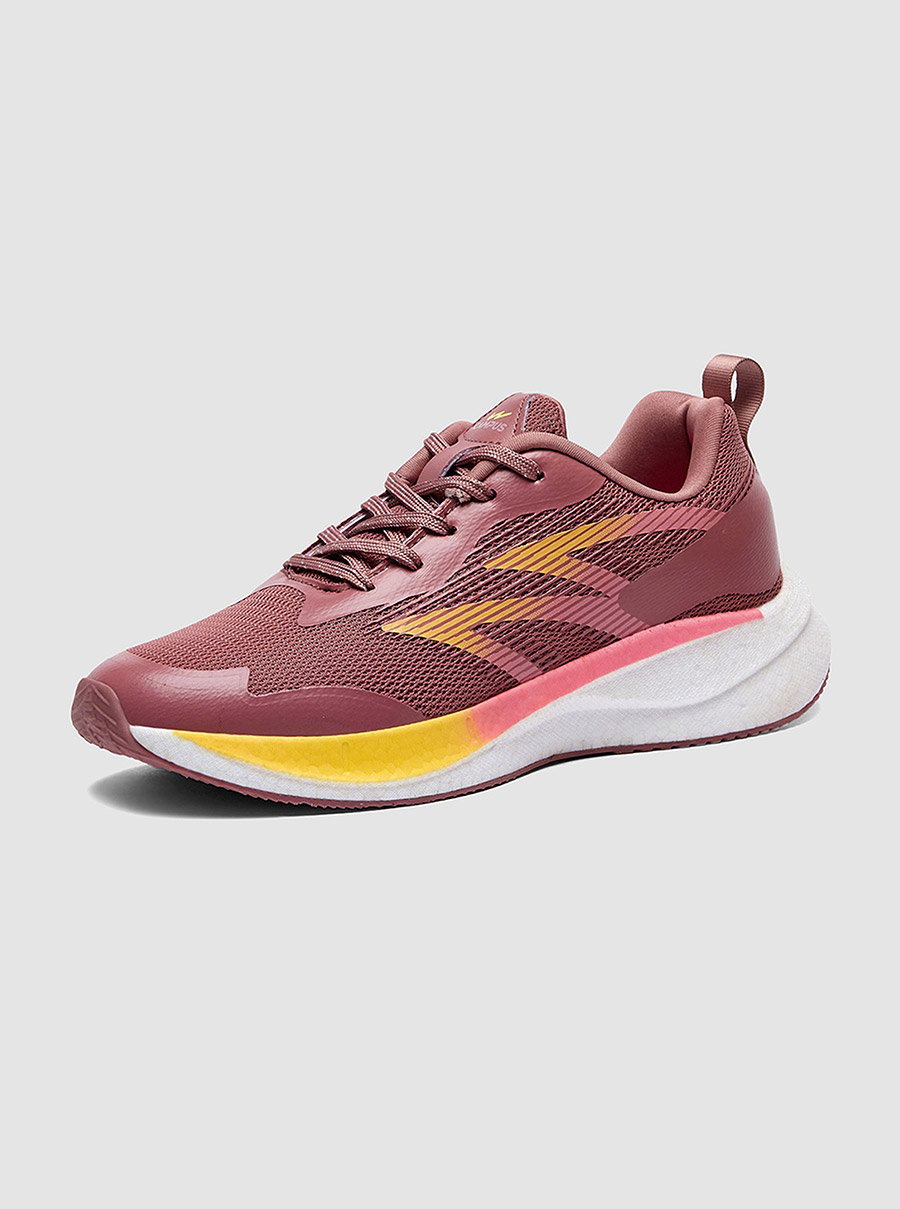 Purple Mesh Lace Up Running Shoes