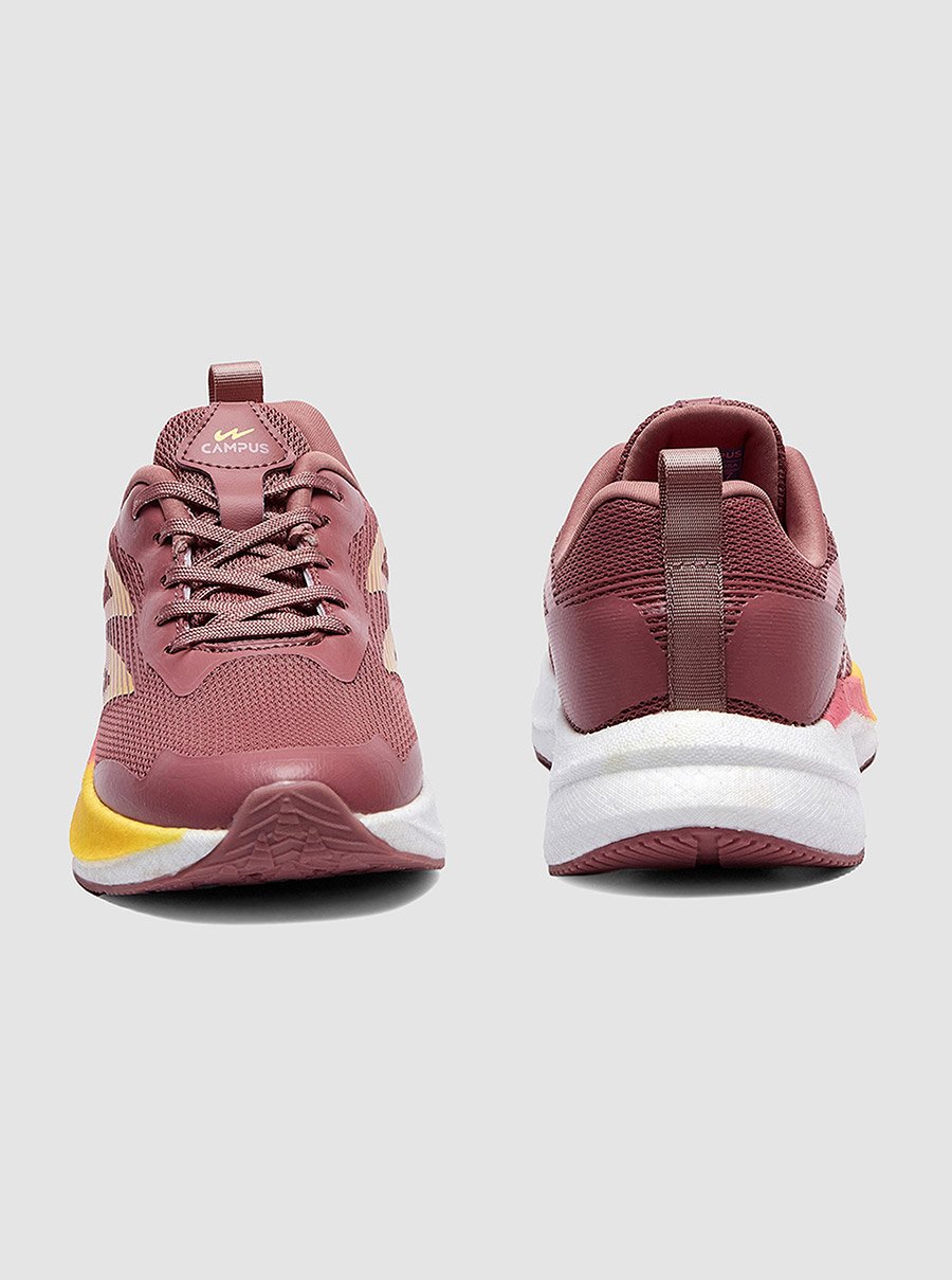 Purple Mesh Lace Up Running Shoes