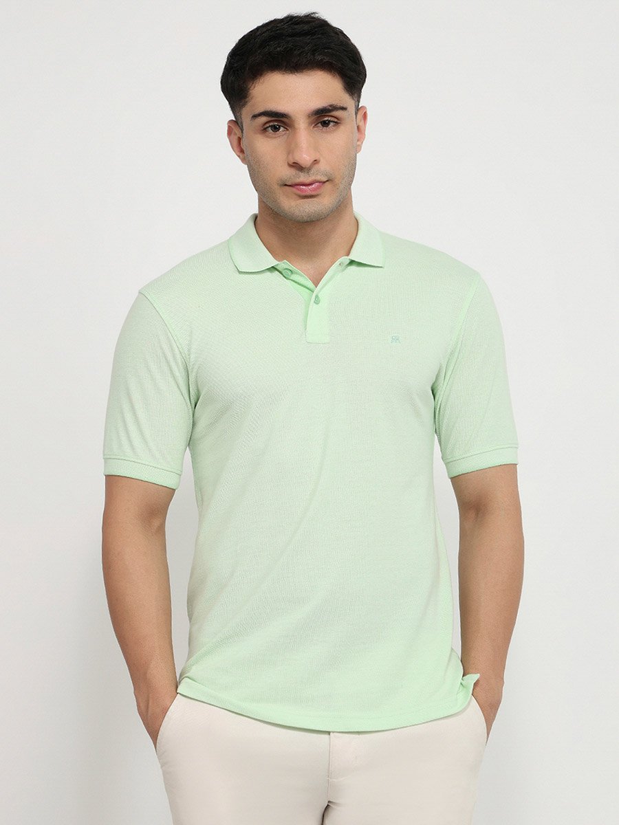 Green Slim Fit Cotton Polo