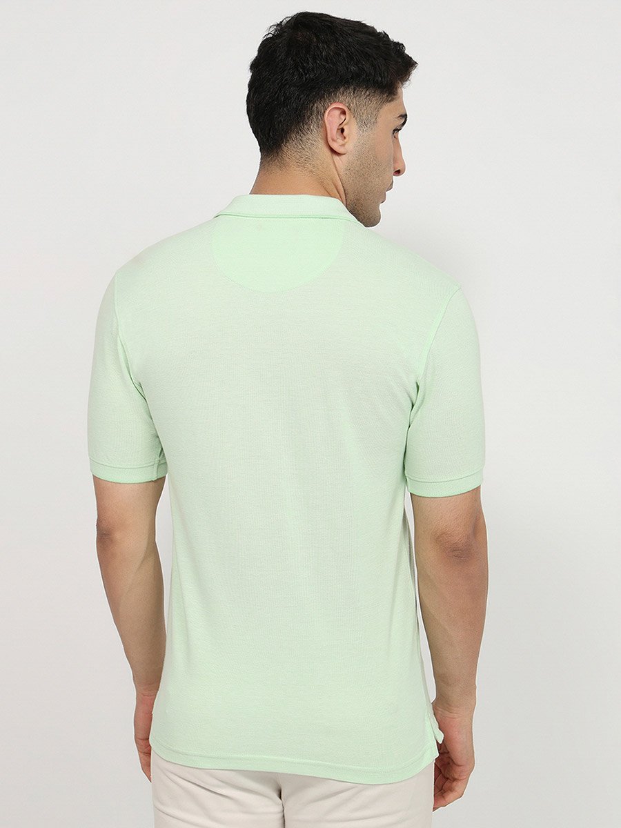 Green Slim Fit Cotton Polo