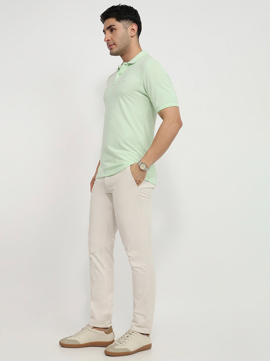 Green Slim Fit Cotton Polo