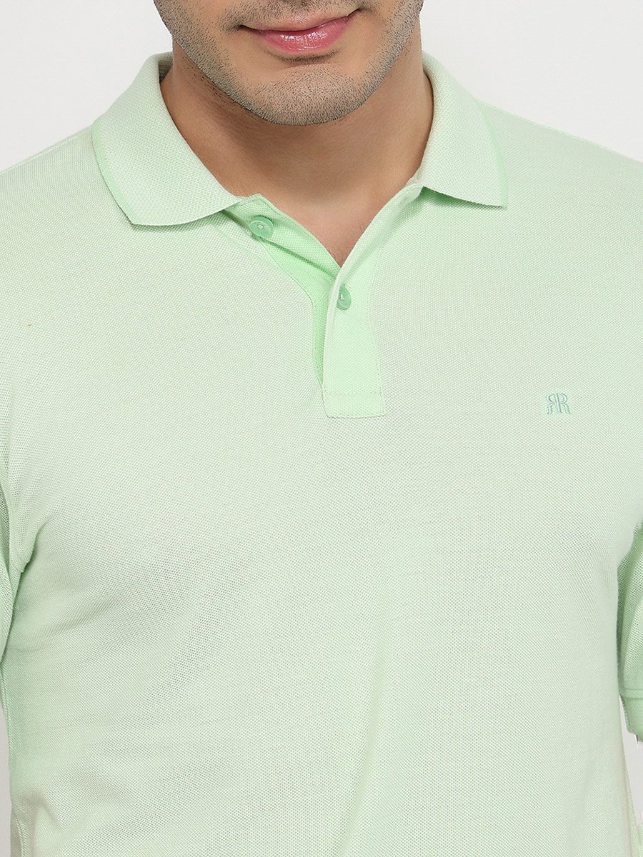 Green Slim Fit Cotton Polo