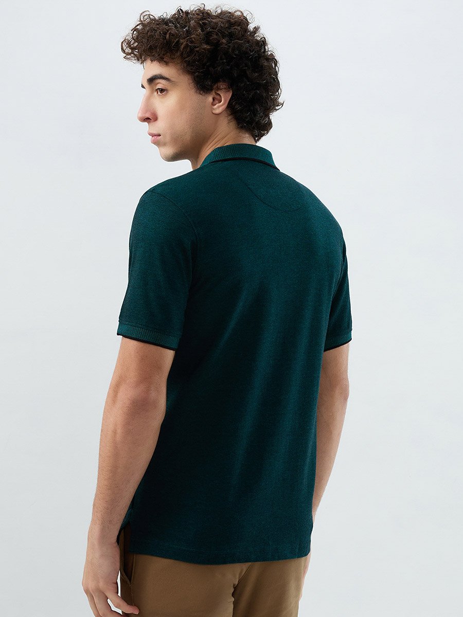 Dark Green Slim Fit Cotton Polo