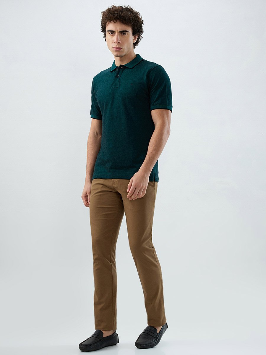 Dark Green Slim Fit Cotton Polo