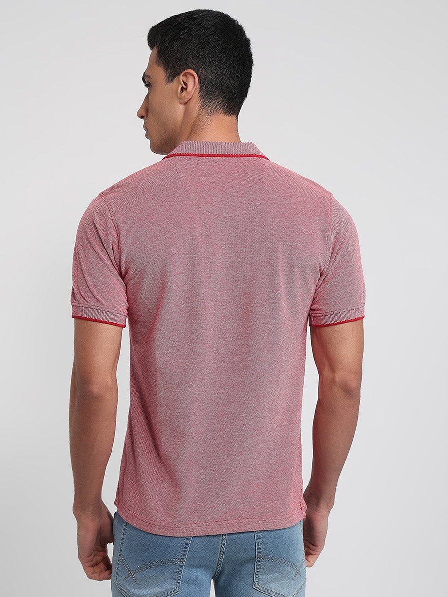 Red Melange Cotton Polo