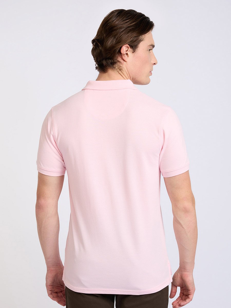 Men Pink Regular Fit Solid Polo T-Shirt