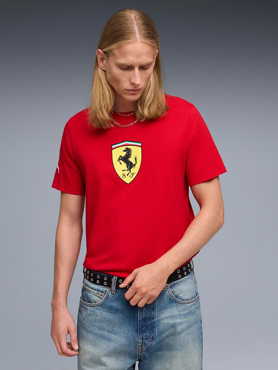 Men Ferrari Colored Shield T-Shirt
