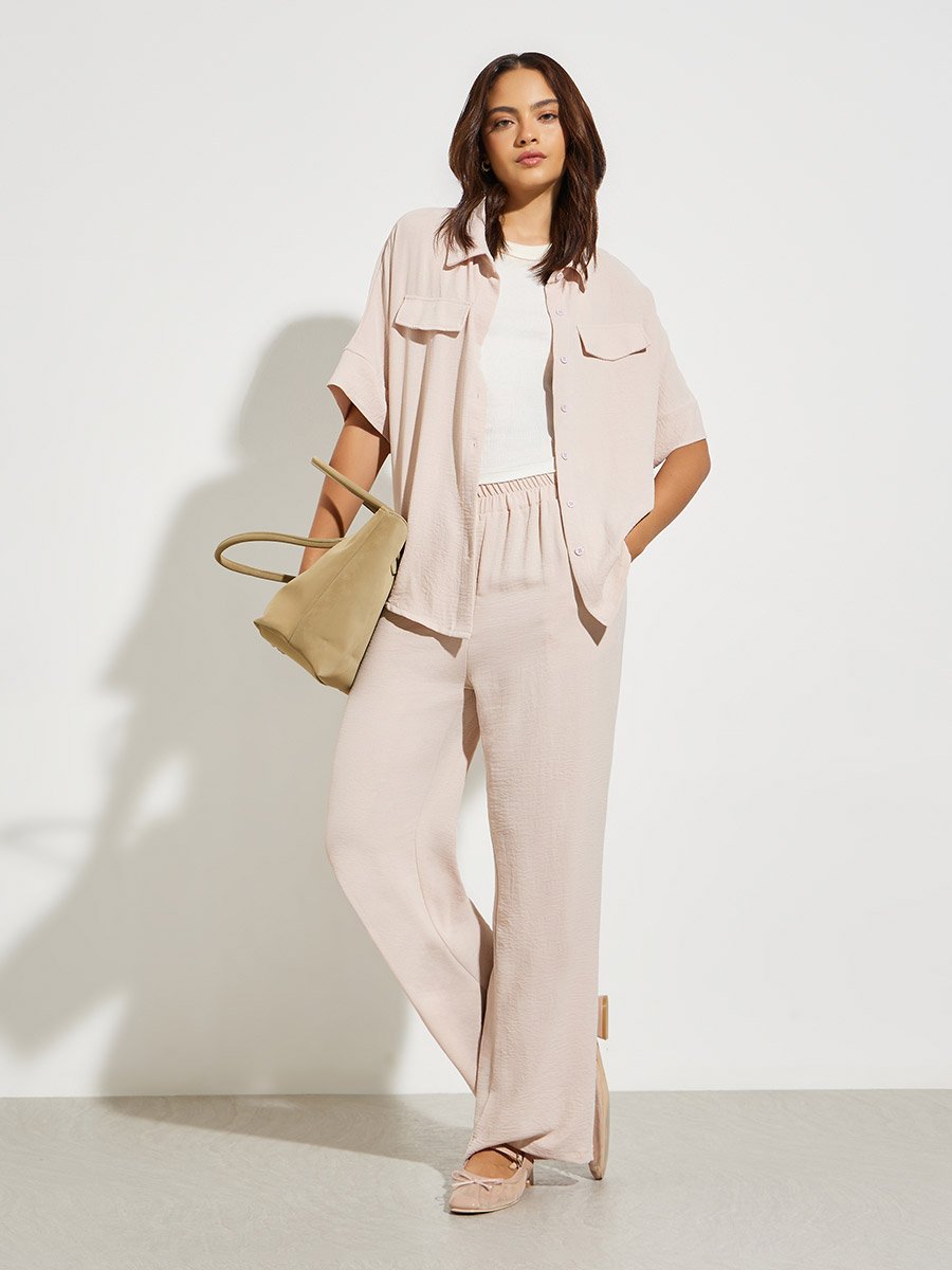 Khaki Relaxed Shirt and Pants Co-Ords