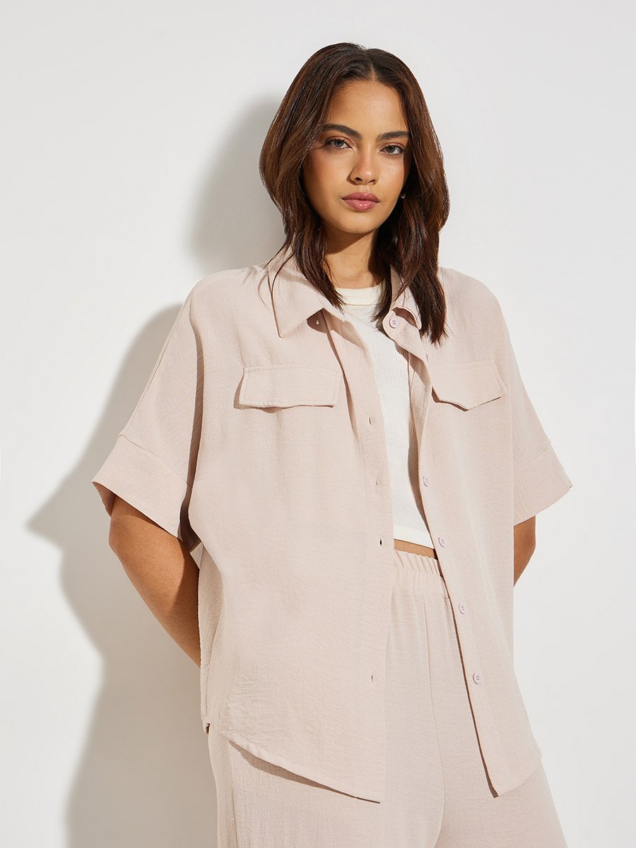 Khaki Relaxed Shirt and Pants Co-Ords